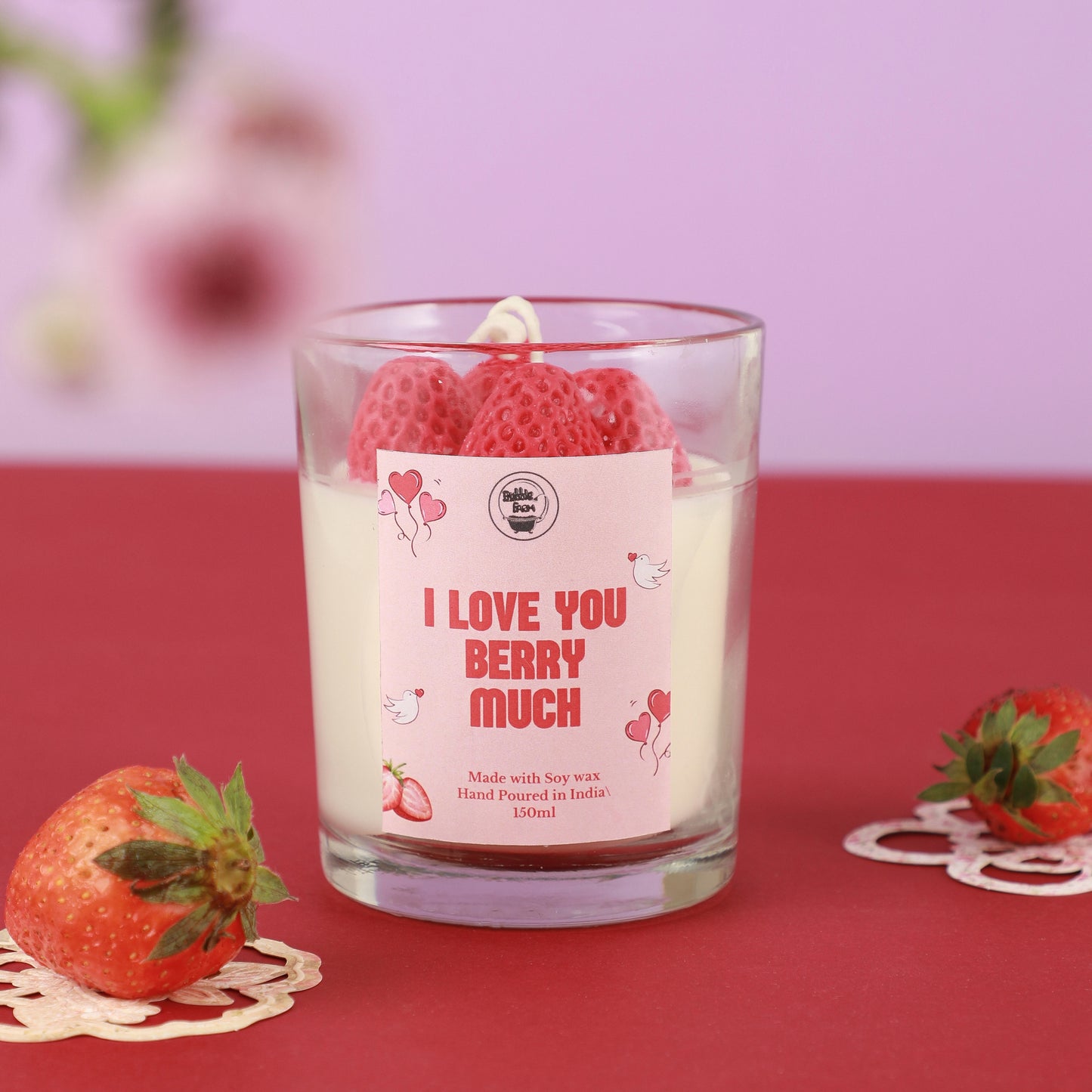 I love you Berry Much Soy wax Candle ππ«