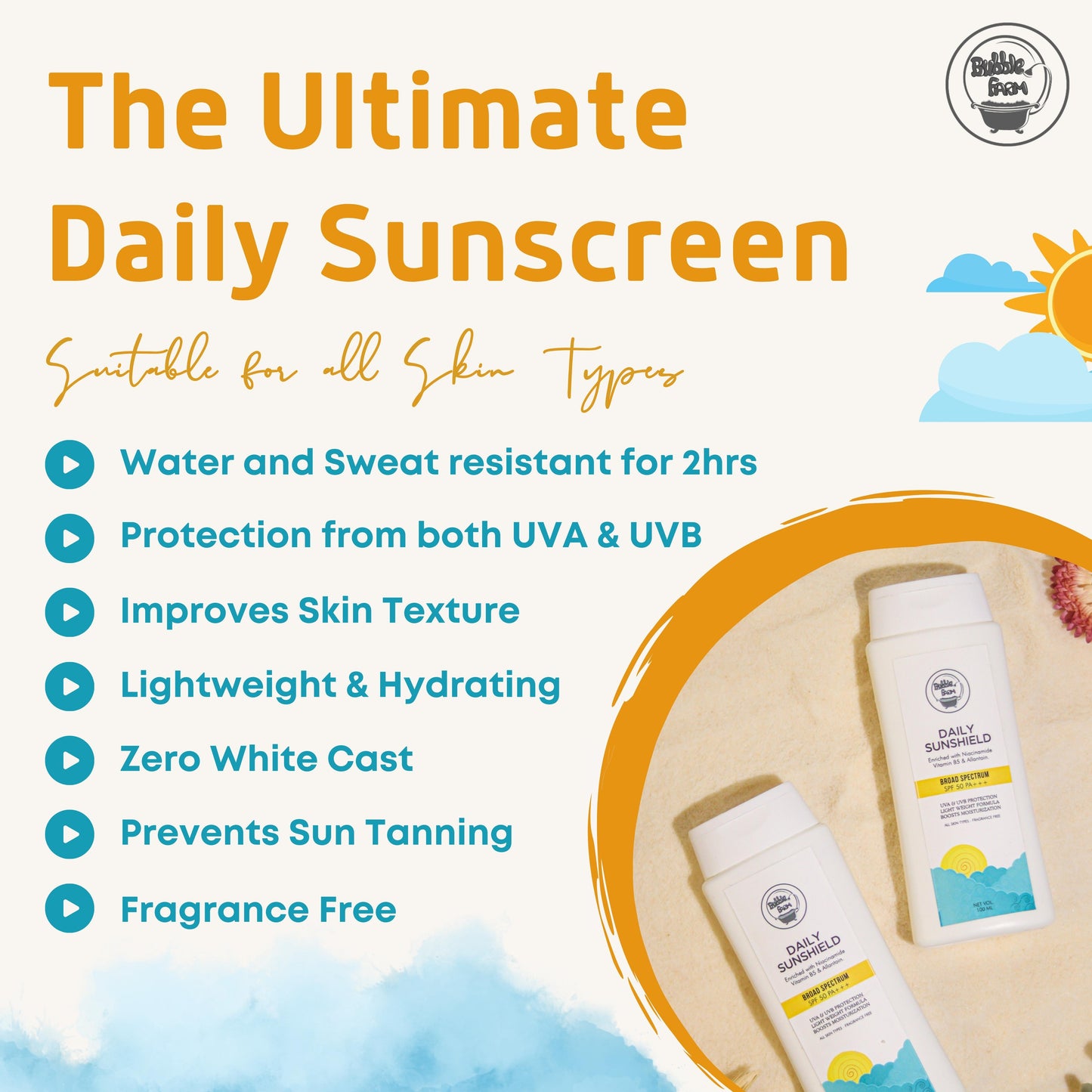 Daily Sunshield 100ml- Enriched with Niacinamide, Allantoin & Vitamin B5